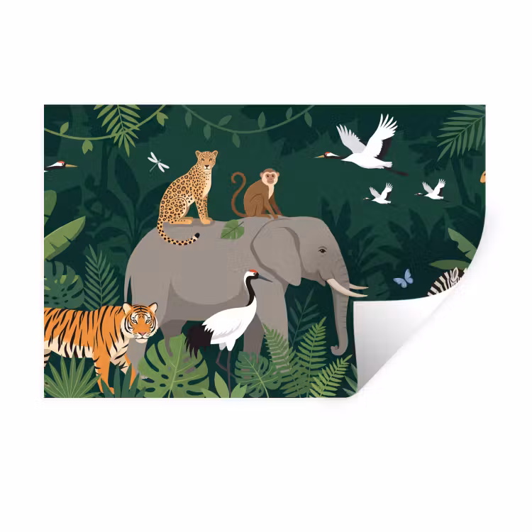 Tropisch - Jungle - Groen Muursticker klein -3d