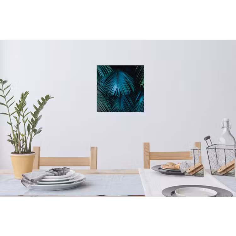 Inductie beschermer - Inductie afdekplaat - Tropical - Jungle - Bladeren - Groen Muursticker klein -eettafel