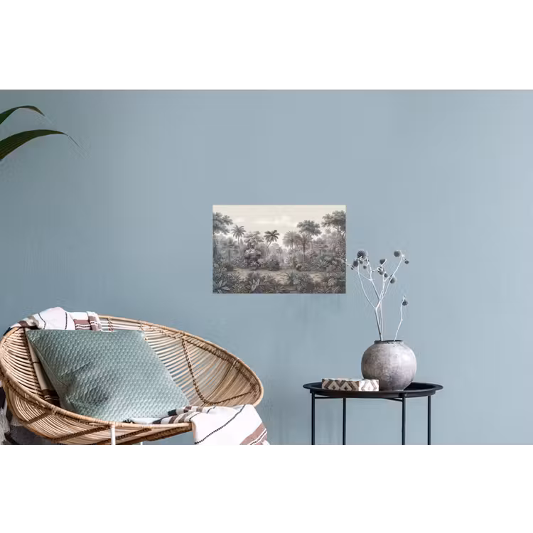 Tropisch - Landschap - Illustratie Muursticker klein -plant