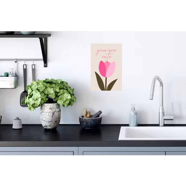 Tulp - Roze - Valentijn - Bloem Muursticker klein -keuken