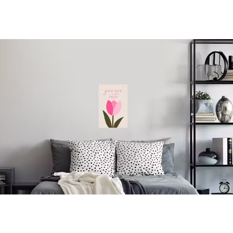 Tulp - Roze - Valentijn - Bloem Muursticker klein -slaapkamer