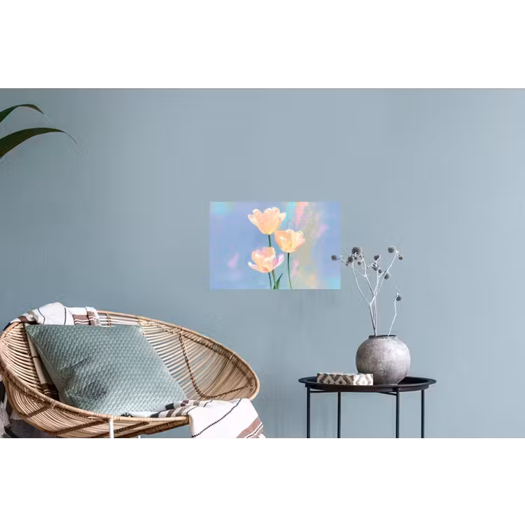 Tulpen - Roze accenten - Blauw Muursticker klein -plant
