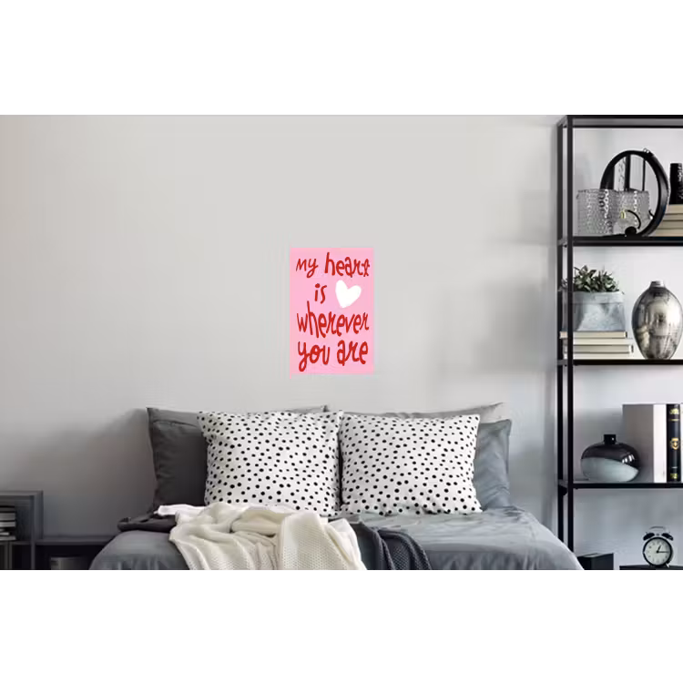 Valentijn - Hart - Liefde - Roze Muursticker klein -slaapkamer