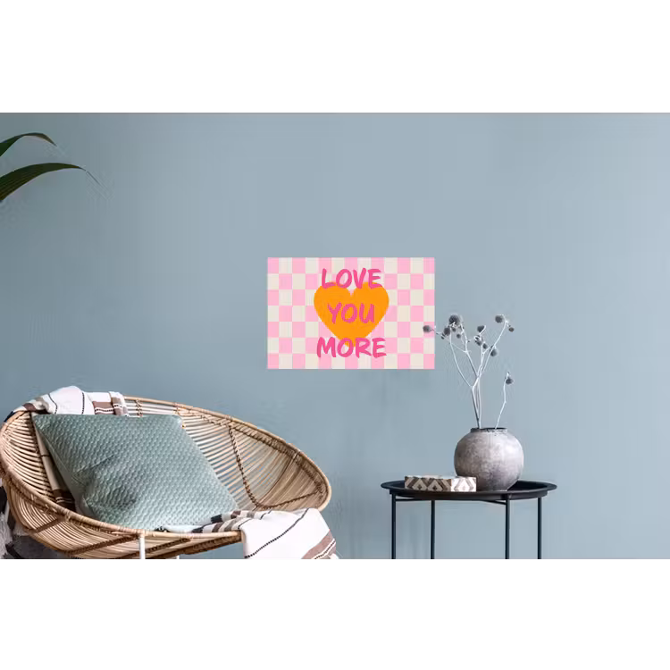 Valentijn - Love - Roze - Oranje Muursticker klein -plant