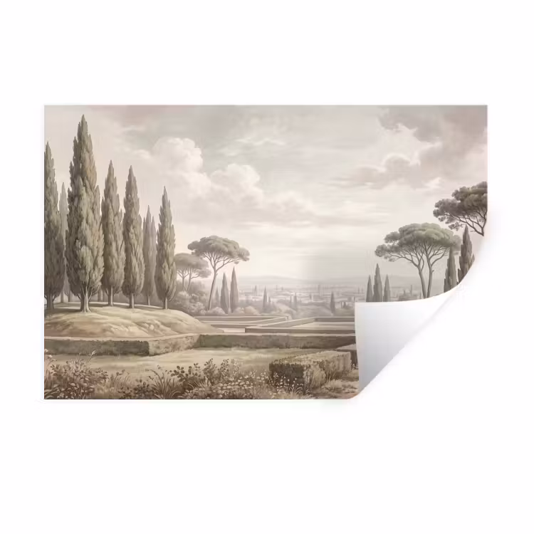 Vallei - Tuin - Natuur - Groen Muursticker klein -3d