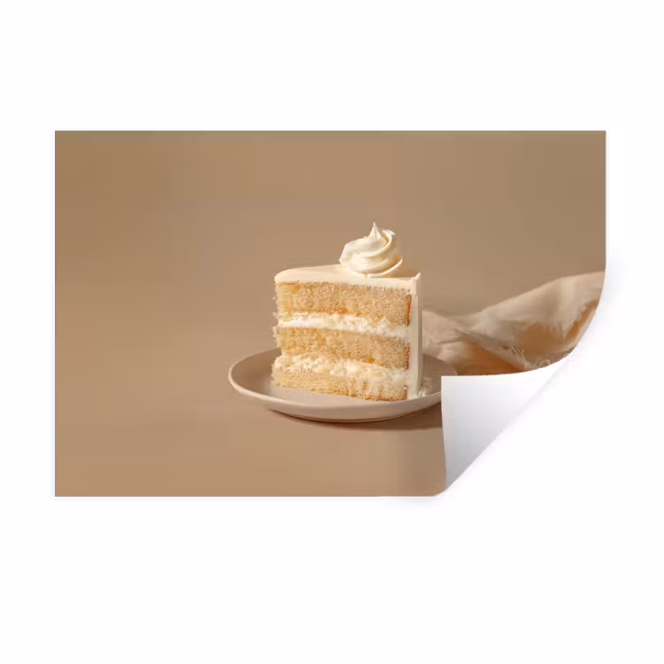 Vanilletaart - Cake - Romig Muursticker klein -3d
