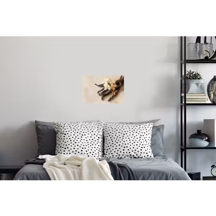 Vanille - Bloemen - Beige Muursticker klein -slaapkamer