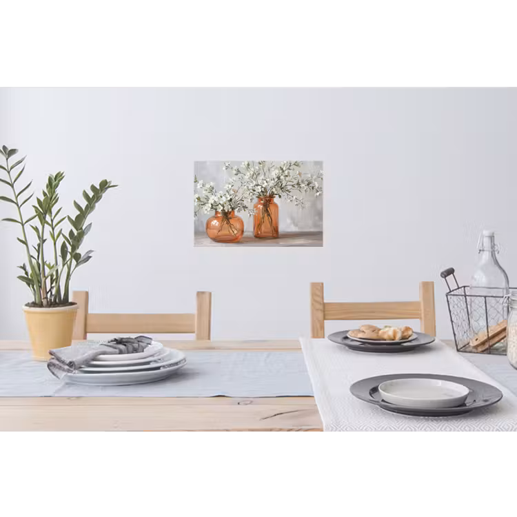 Vazen - Bloemen - Oranje Muursticker klein -eettafel