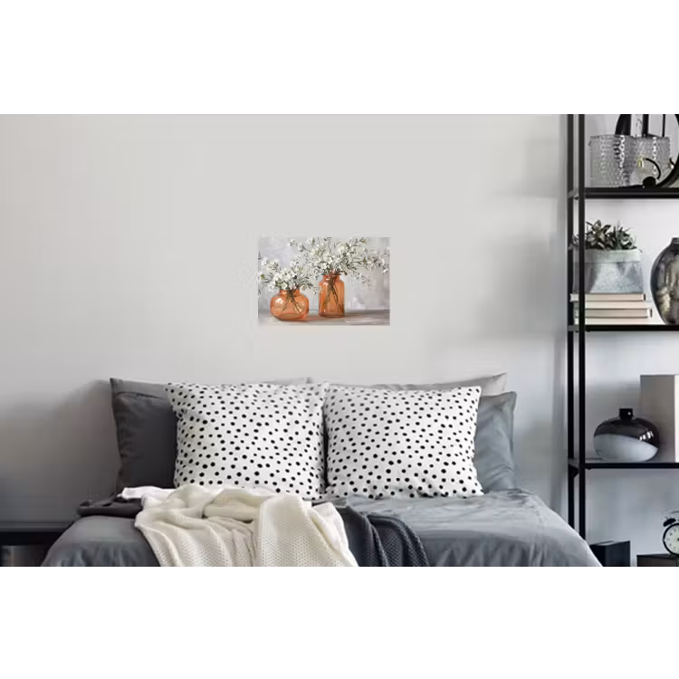 Vazen - Bloemen - Oranje Muursticker klein -slaapkamer