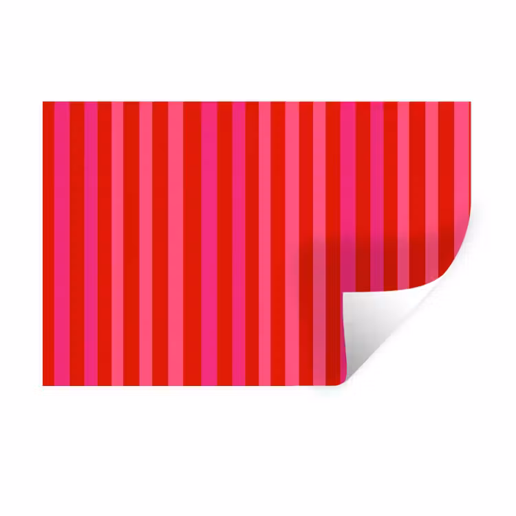 Verticaal - Strepen - Roze Muursticker klein 286 -3d