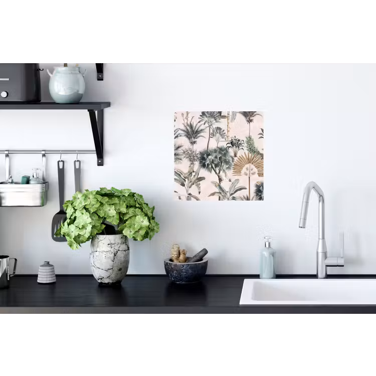 Inductie afdekplaat - Vintage - Jungle - Dieren - Natuur - Inductie beschermer Muursticker klein -keuken