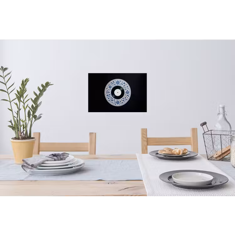 Vinyl - LP - Delfts Blauw - Muziek Muursticker klein -eettafel