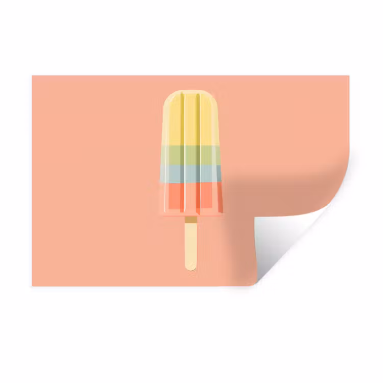 Waterijsje - Pasteltinten - Minimalistisch Muursticker klein -3d