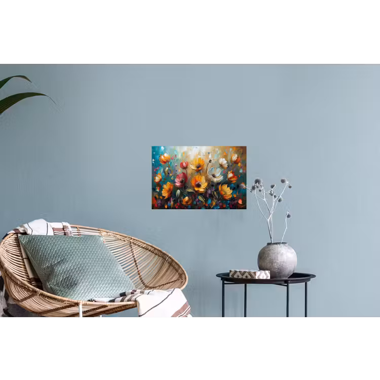 Watercolor - Bloemen - Kunst - Modern Muursticker klein -plant
