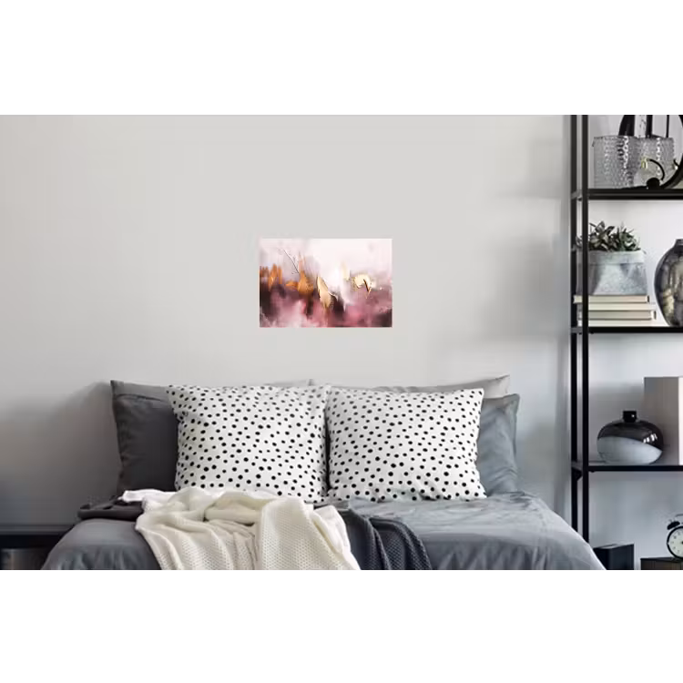 Watercolor - Goud - Roze - Abstract - Kunst Muursticker klein -slaapkamer