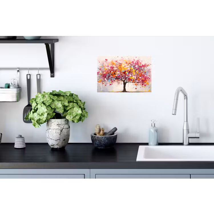 Aquarel - Boom - Kunst - Abstract Muursticker klein -keuken