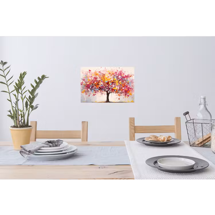 Aquarel - Boom - Kunst - Abstract Muursticker klein -eettafel