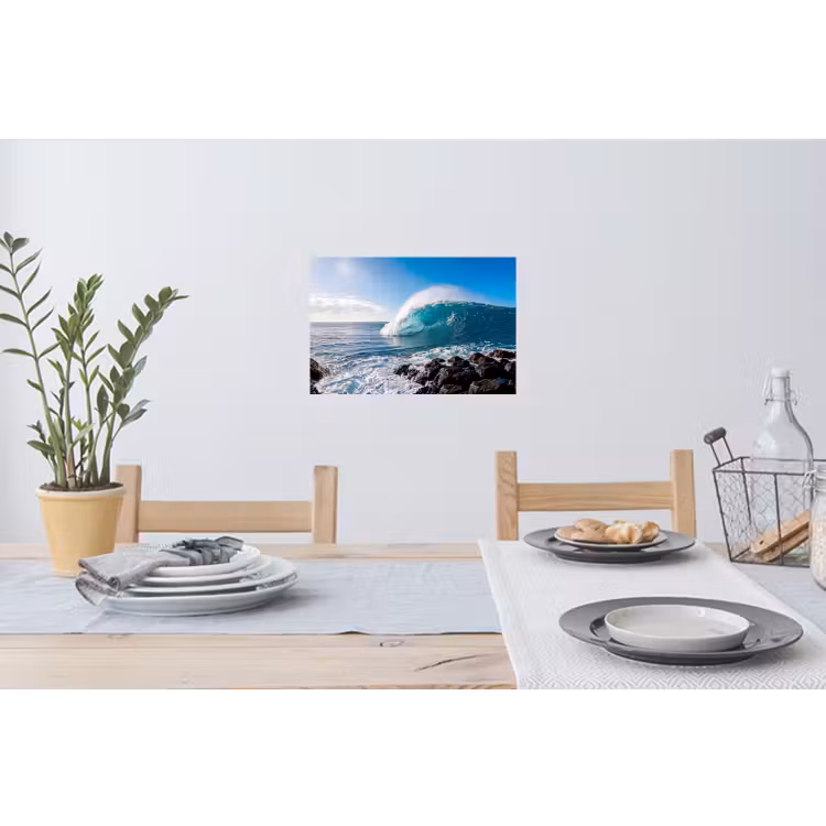 Golf - Oceaan - Brekend - Water - Blauw Muursticker klein -eettafel
