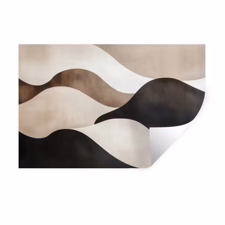 Golven - Abstract - Beige Muursticker klein -3d