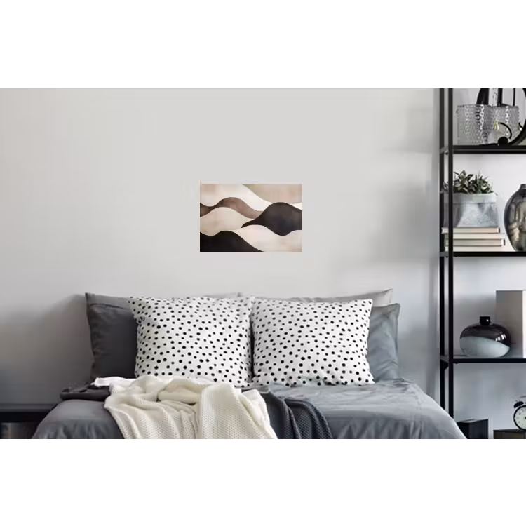 Golven - Abstract - Beige Muursticker klein -slaapkamer