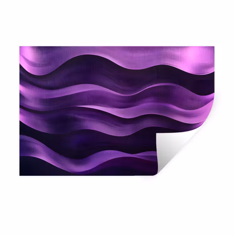 Golven - Abstract - Paars Muursticker klein -3d