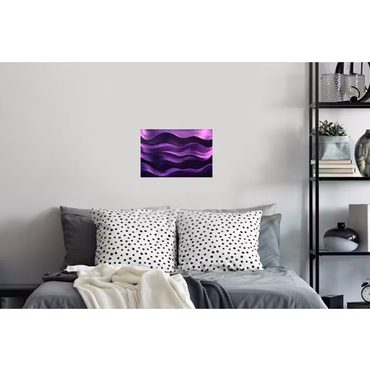 Golven - Abstract - Paars Muursticker klein -slaapkamer