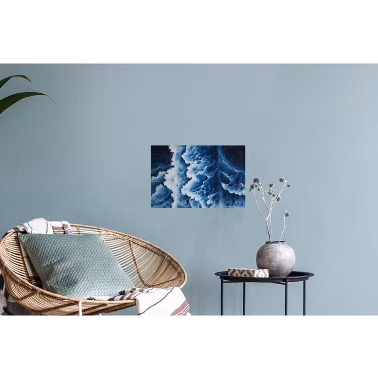 Golven - Blauw - Schuim Muursticker klein -plant