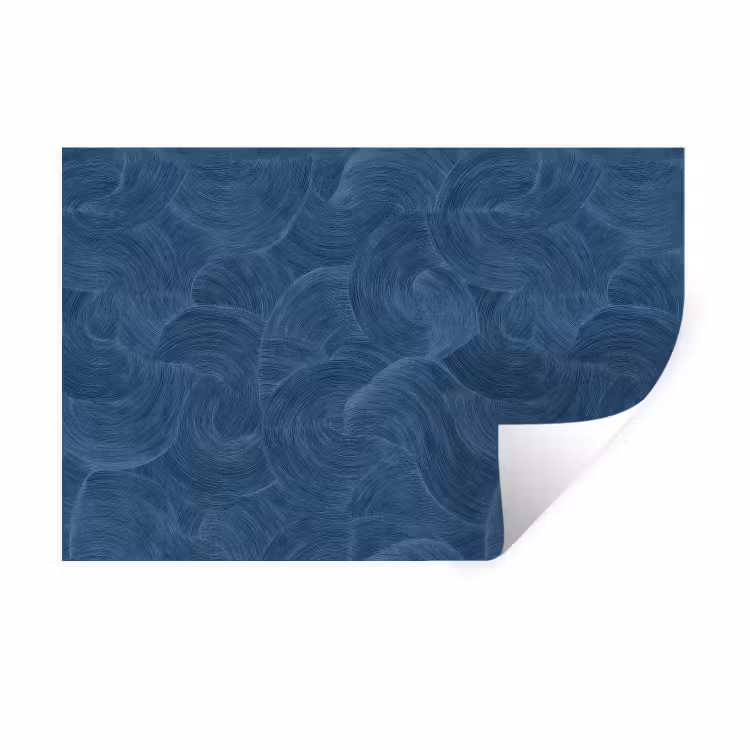 Golven - Textuur - Patroon - Blauw Muursticker klein 286 -3d
