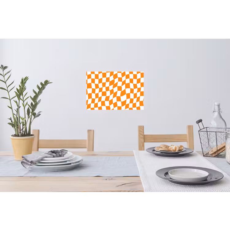 Golvend - Patroon - Oranje Muursticker klein 286 -eettafel