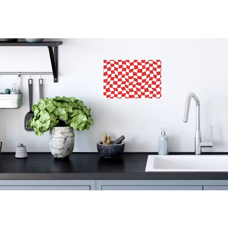 Golvend - Patroon - Rood Muursticker klein 286 -keuken