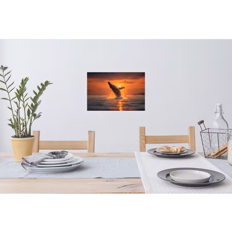 Walvis - Zon - Zee Muursticker klein -eettafel
