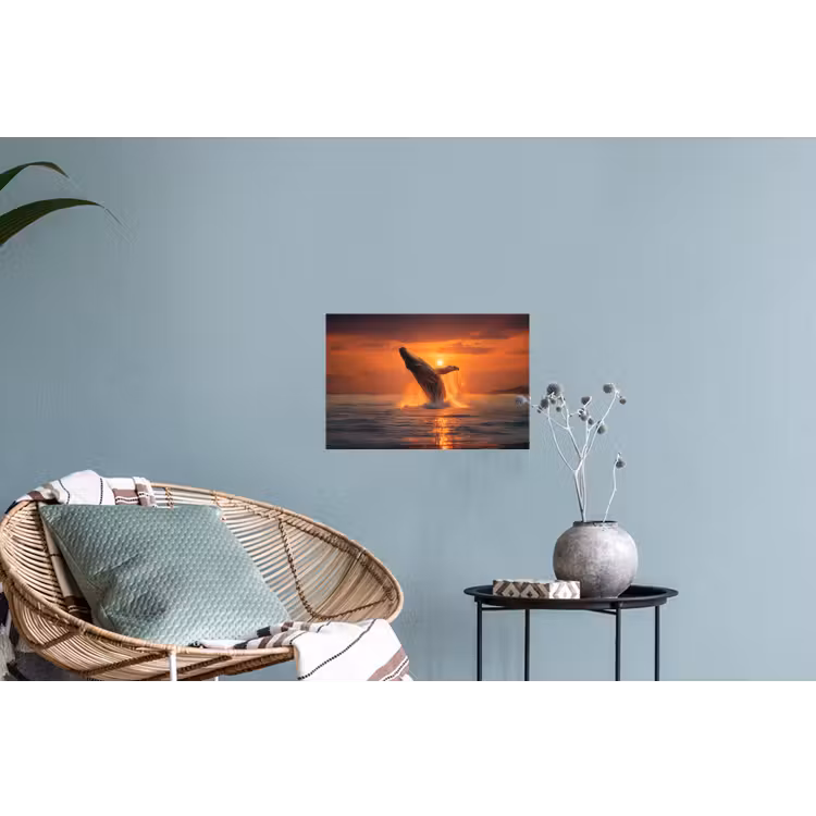 Walvis - Zon - Zee Muursticker klein -plant