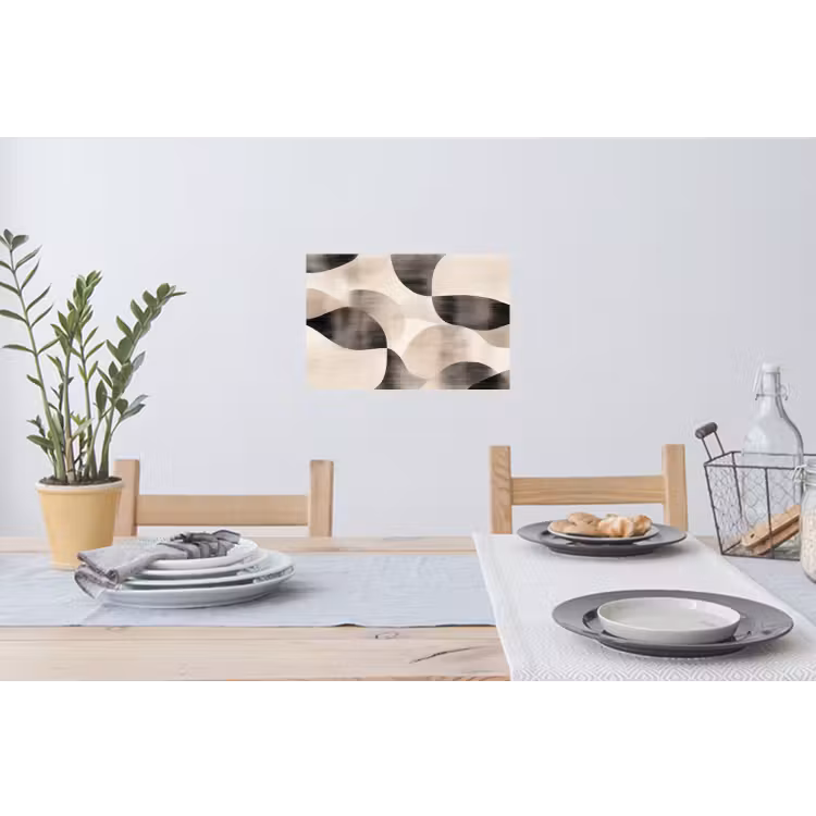 Grillige vormen - Subtiele overgangen - Dynamisch Muursticker klein -eettafel