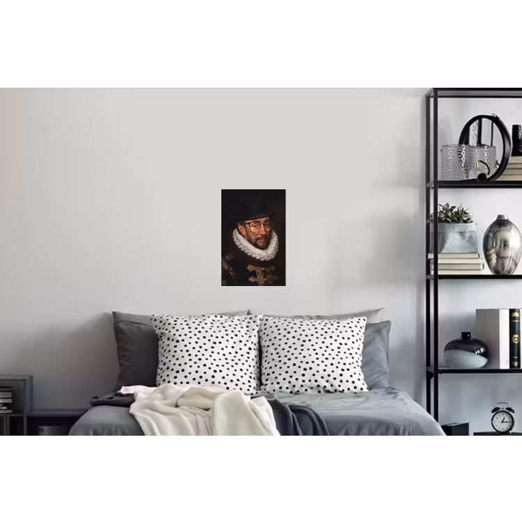 Willem van Oranje - Adriaen Thomasz - Bril Muursticker klein -slaapkamer
