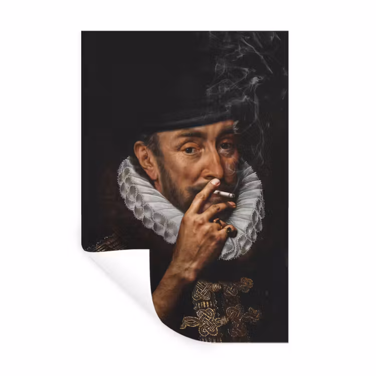 Willem van Oranje - Adriaen Thomasz - Sigaretten Muursticker klein -3d