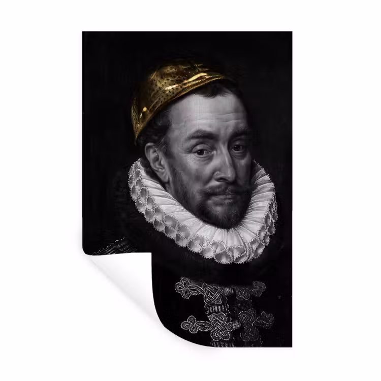 Willem van Oranje - Adriaen Thomasz - Goud Muursticker klein -3d
