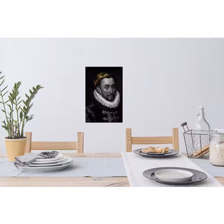Willem van Oranje - Adriaen Thomasz - Goud Muursticker klein -eettafel