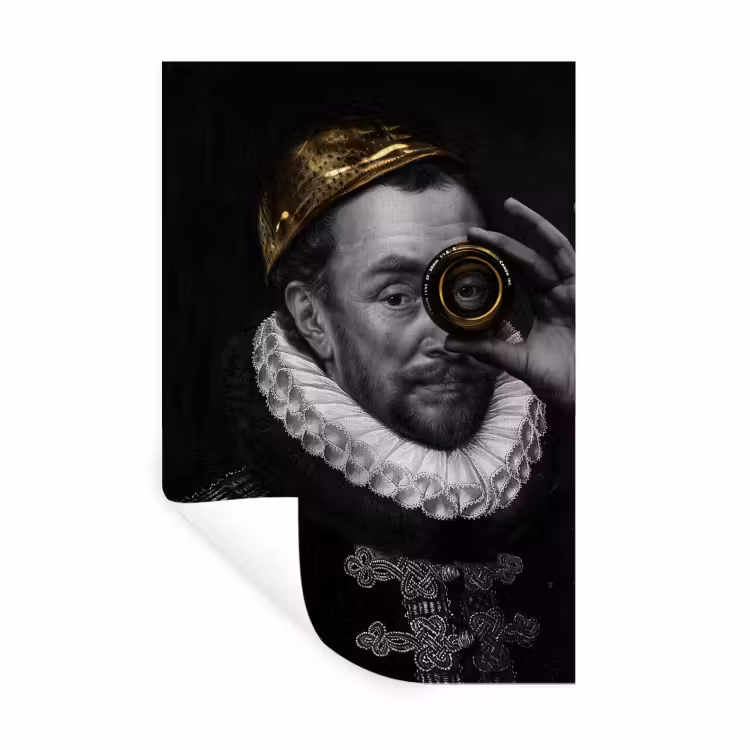Willem van Oranje - Adriaen Thomasz - Goud - Lens Muursticker klein -3d