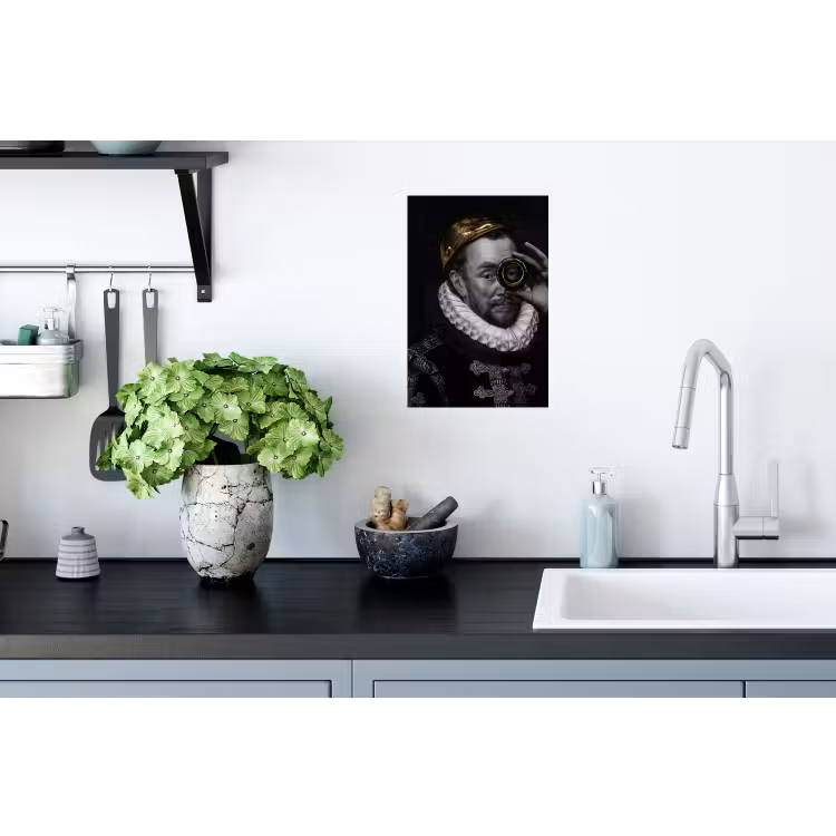 Willem van Oranje - Adriaen Thomasz - Goud - Lens Muursticker klein -keuken
