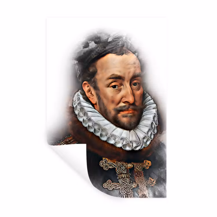Willem van Oranje - Adriaen Thomasz - Rook Muursticker klein -3d