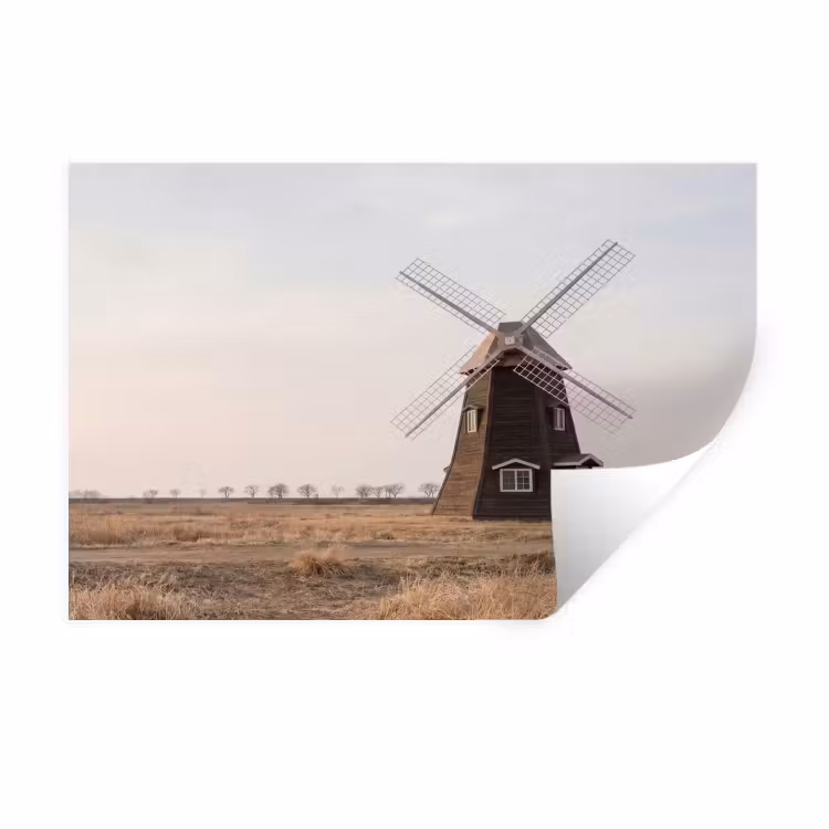 Windmolens - Landschap - Veld Muursticker klein -3d