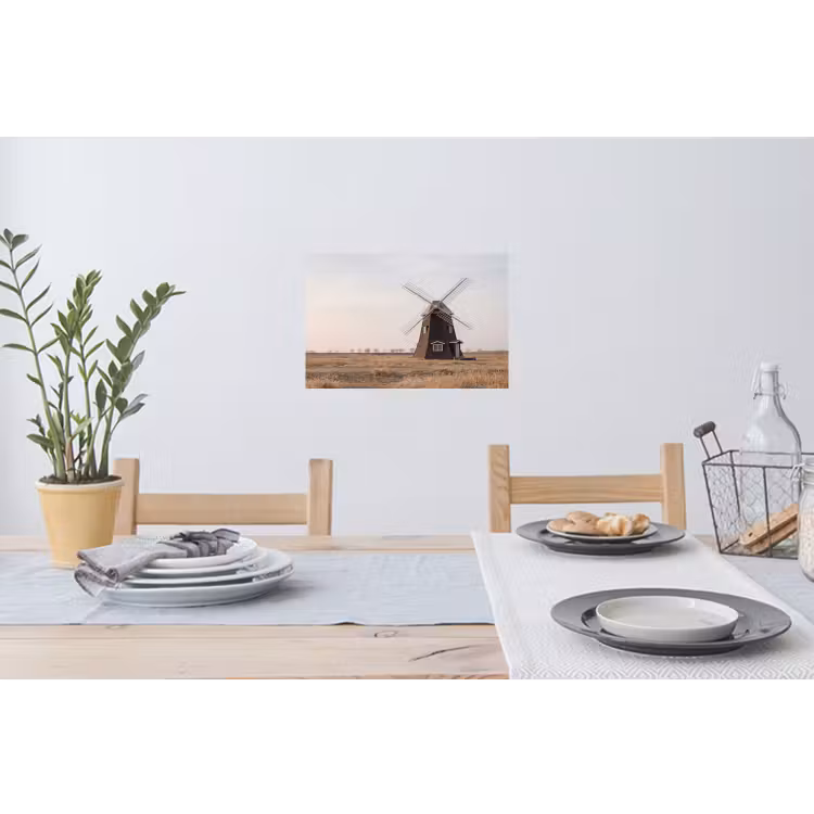 Windmolens - Landschap - Veld Muursticker klein -eettafel