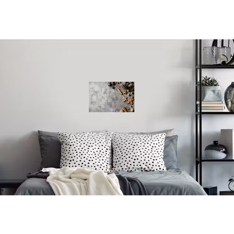 Winter - Kerst - Beton - Dennenappels Muursticker klein -slaapkamer
