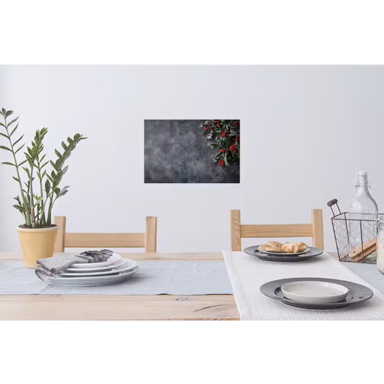 Winter - Hulst - Kerst - Beton Muursticker klein -eettafel