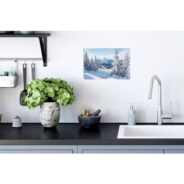 Winterlandschap - Natuur - Berg - Bomen - Sneeuw Muursticker klein -keuken