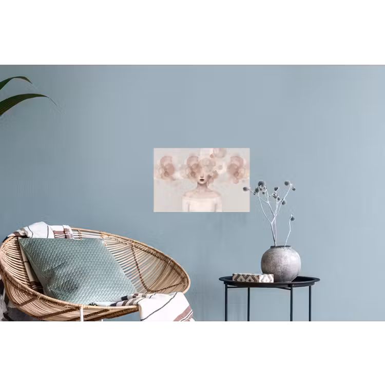 Vrouw - Cirkels - Beige Muursticker klein -plant