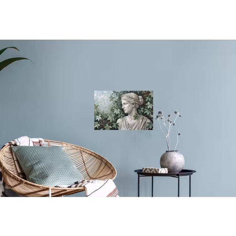 Vrouw - Klassiek - Mozaiëk - Natuur - Groen Muursticker klein -plant