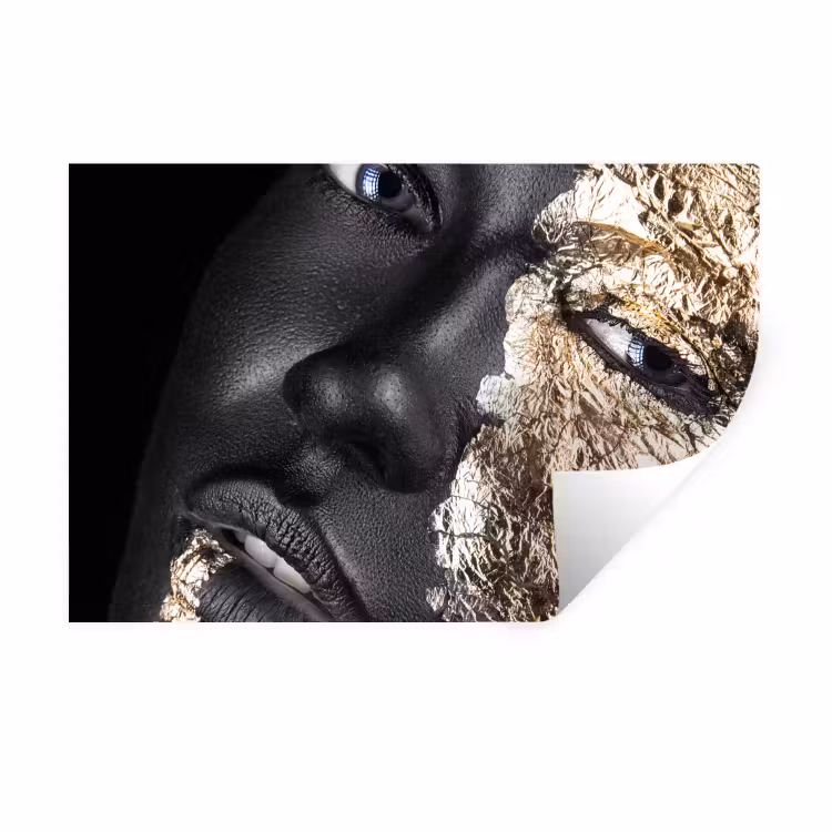 Vrouw - Goud - Zwart - Verf - Luxe Muursticker klein -3d