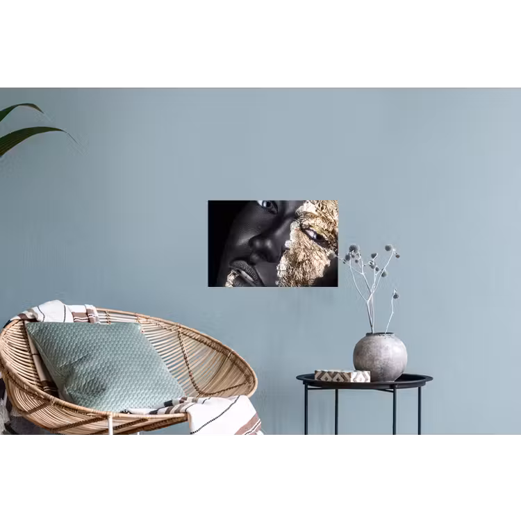 Vrouw - Goud - Zwart - Verf - Luxe Muursticker klein -plant