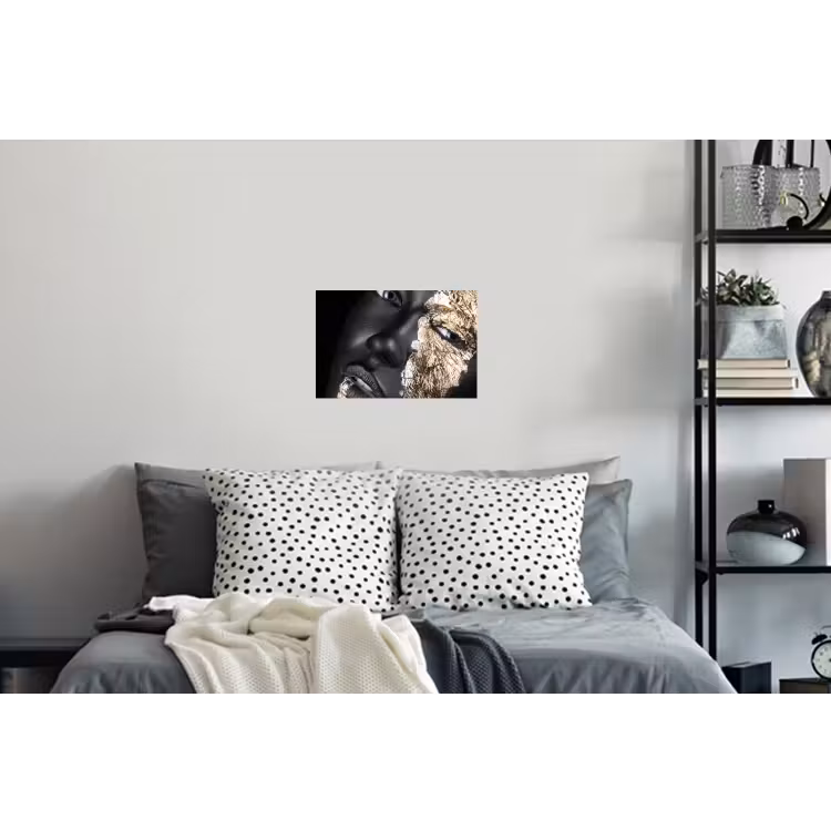 Vrouw - Goud - Zwart - Verf - Luxe Muursticker klein -slaapkamer